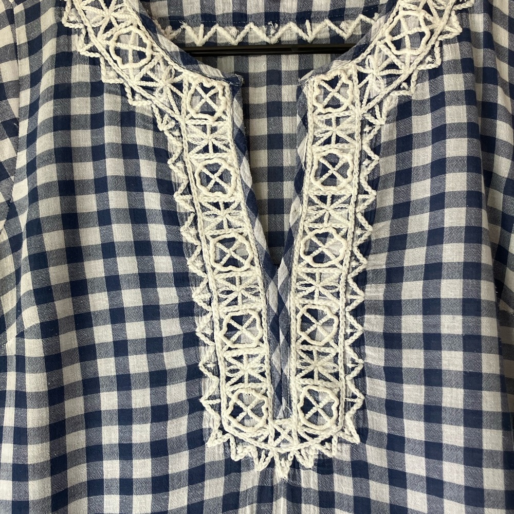 Calypso St Barth Summer Dress in Blue/White Gingham